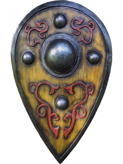 Trollfelsen LARP-Tropfenschild Holzoptik "Artair"